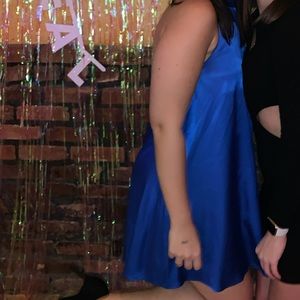 Zara backless blue dress